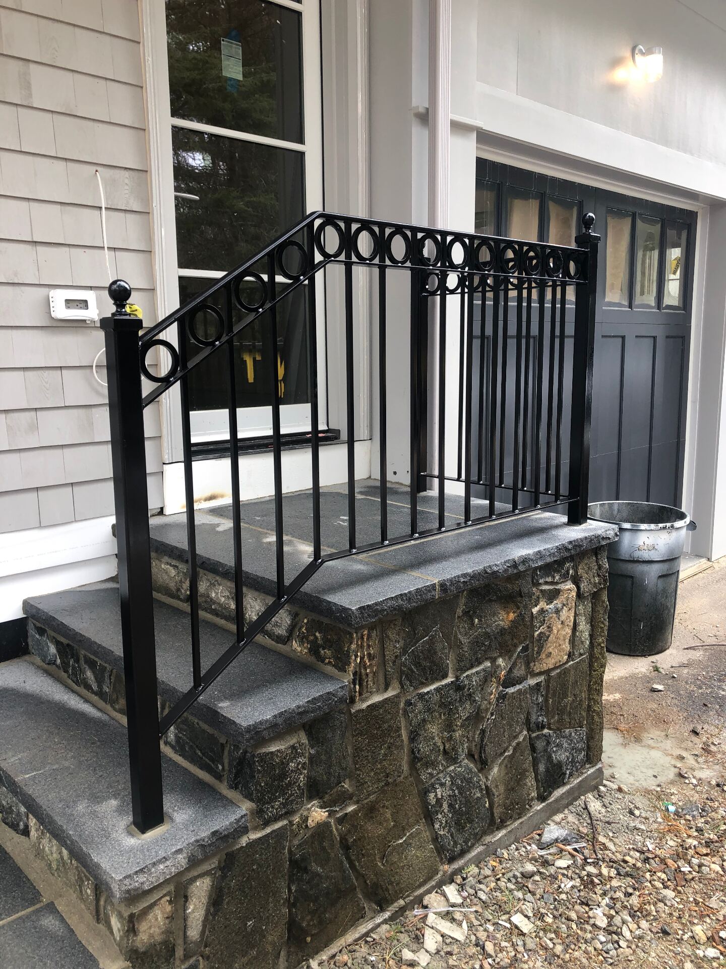 Rust prep on old iron railing